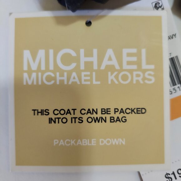 NEW WITH TAGS MICHAEL KORS QUILTED & PUFFER DARK NAVY HOODED DOWN JACKET SIZE S - Picture 6 of 8